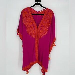 Soft Surroundings Pink and Orange Swim Cover-Up